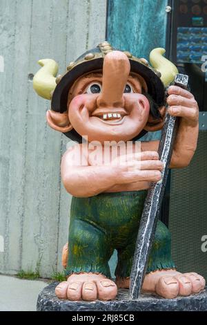 Troll statue, Trollstigen (Trolls ladder), Andalsnes, More og Romsdal County, Norway, Scandinavia Stock Photo