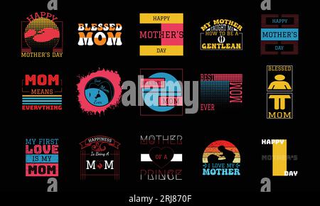 Mom T Shirt Design Bundle Stock Vector