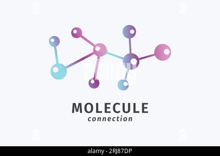 Molecule Connection Science Logo, Vector Design Illustration Stock Vector