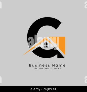 G Letter Real Estate Logo, Vector illustration Template Concept Design Logo for Property Business Image Start with Alphabet G Stock Vector