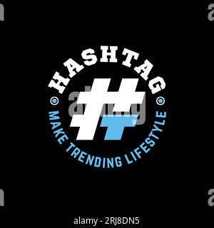 Hashtag symbol with letter T logo icon design template elements Stock Vector