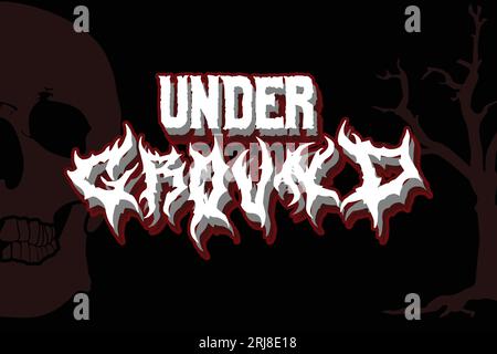 Under ground lettering, scary, horror, vector element. Underground genre of music Stock Vector