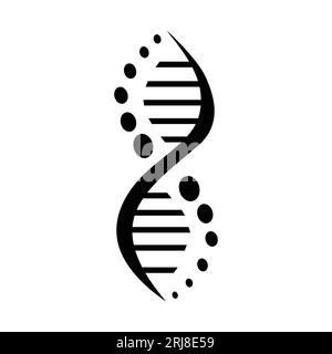 Simple DNA Science Glyph Logo Vector, DNA symbol in trendy flat design Stock Vector