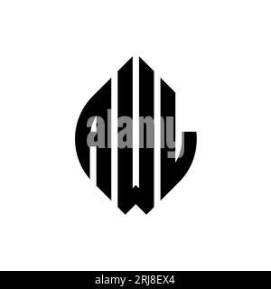 AWL circle letter logo design with circle and ellipse shape. AWL ellipse letters with typographic style. The three initials form a circle logo. AWL Ci Stock Vector