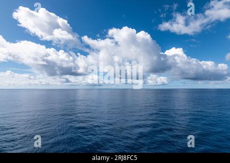 Beautiful seascape with clouds and blue sky over the sea. Stock Photo