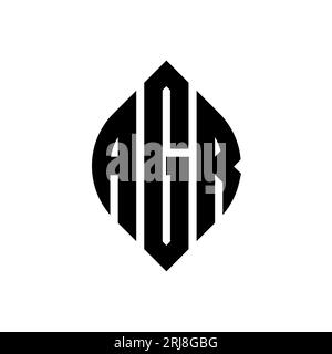 AGR circle letter logo design with circle and ellipse shape. AGR ellipse letters with typographic style. The three initials form a circle logo. AGR Ci Stock Vector