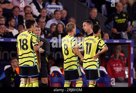 Arsenal’s Takehiro Tomiyasu Appeals To Referee David Coote After He Is ...