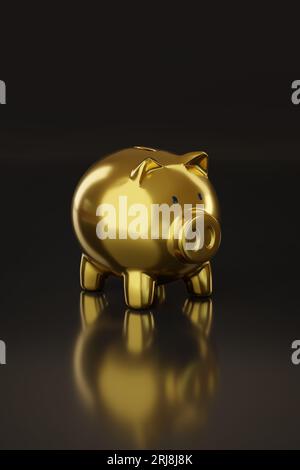 Golden Piggy Bank Isolated Stock Photo - Alamy