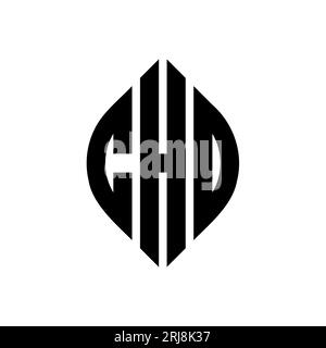 CHD circle letter logo design with circle and ellipse shape. CHD ellipse letters with typographic style. The three initials form a circle logo. CHD Ci Stock Vector