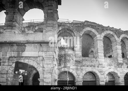 walls of the arena of verona in mid-august Stock Photo