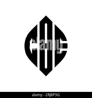 CBE circle letter logo design with circle and ellipse shape. CBE ellipse letters with typographic style. The three initials form a circle logo. CBE Ci Stock Vector
