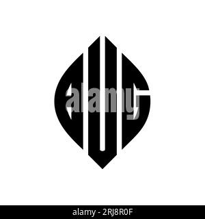 BUG circle letter logo design with circle and ellipse shape. BUG ellipse letters with typographic style. The three initials form a circle logo. BUG Ci Stock Vector