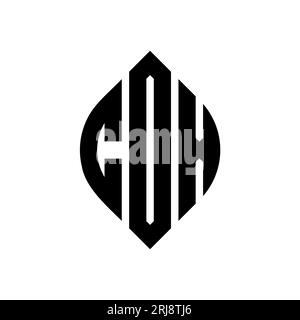 COX circle letter logo design with circle and ellipse shape. COX ellipse letters with typographic style. The three initials form a circle logo. COX Ci Stock Vector