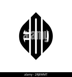 EDD circle letter logo design with circle and ellipse shape. EDD ellipse letters with typographic style. The three initials form a circle logo. EDD Ci Stock Vector