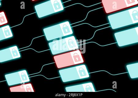 Digital encryption network illustration Stock Photo