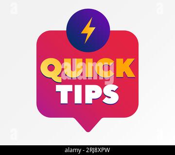 Quick tips poster design with lightning Stock Vector