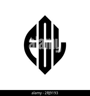 FGL circle letter logo design with circle and ellipse shape. FGL ellipse letters with typographic style. The three initials form a circle logo. FGL Ci Stock Vector