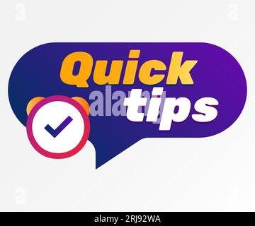 Quick tips poster design with checkmark Stock Vector