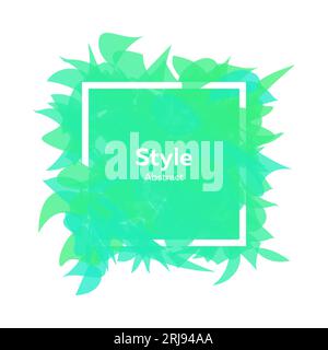 Abstract modern emblem with shapes being in motion Stock Vector