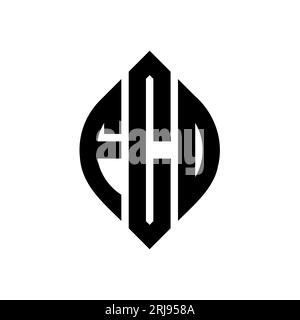 FCO circle letter logo design with circle and ellipse shape. FCO ellipse letters with typographic style. The three initials form a circle logo. FCO Ci Stock Vector