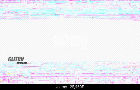 Abstract digital glitch on transparency background. Vector illustration. Stock Vector