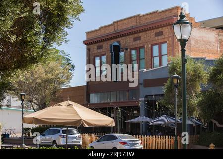 Yuma, Arizona, USA - May 27, 2022: Afternoon sun shines on the buildings of historic Downtown Yuma. Stock Photo