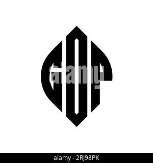 GOP circle letter logo design with circle and ellipse shape. GOP ellipse letters with typographic style. The three initials form a circle logo. GOP Ci Stock Vector