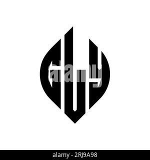 GLY circle letter logo design with circle and ellipse shape. GLY ellipse letters with typographic style. The three initials form a circle logo. GLY Ci Stock Vector