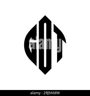 GDT circle letter logo design with circle and ellipse shape. GDT ellipse letters with typographic style. The three initials form a circle logo. GDT Ci Stock Vector