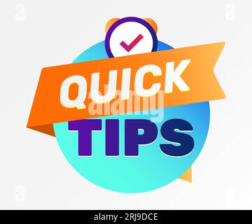 Quick tips colorful poster design Stock Vector