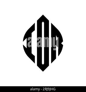 IOR circle letter logo design with circle and ellipse shape. IOR ellipse letters with typographic style. The three initials form a circle logo. IOR Ci Stock Vector