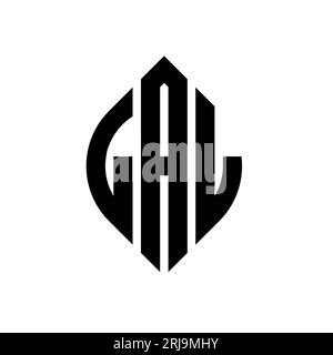 LAL circle letter logo design with circle and ellipse shape. LAL ...