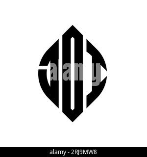 JDI circle letter logo design with circle and ellipse shape. JDI ellipse letters with typographic style. The three initials form a circle logo. JDI Ci Stock Vector