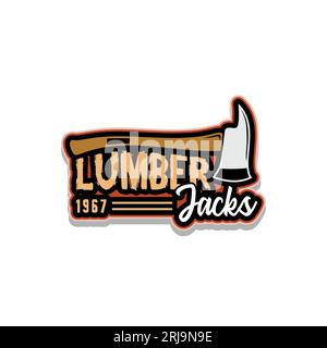 Lumberjack Logo , axe with wooden handle chopping tool Vector Design Inspiration Stock Vector
