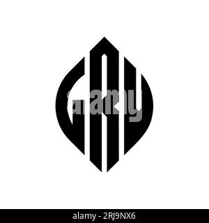 LRV circle letter logo design with circle and ellipse shape. LRV ellipse letters with typographic style. The three initials form a circle logo. LRV Ci Stock Vector