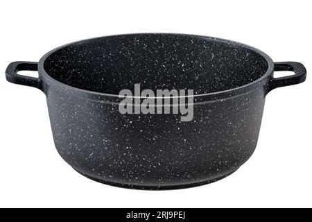 Empty pot with stone non-stick granite coating Stock Photo