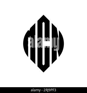MCN circle letter logo design with circle and ellipse shape. MCN ellipse letters with typographic style. The three initials form a circle logo. MCN Ci Stock Vector