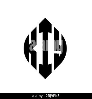 KIY circle letter logo design with circle and ellipse shape. KIY ellipse letters with typographic style. The three initials form a circle logo. KIY Ci Stock Vector