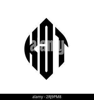 KJT circle letter logo design with circle and ellipse shape. KJT ellipse letters with typographic style. The three initials form a circle logo. KJT Ci Stock Vector