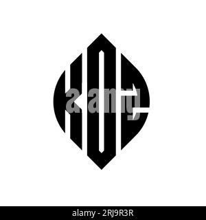 KOZ circle letter logo design with circle and ellipse shape. KOZ ellipse letters with typographic style. The three initials form a circle logo. KOZ Ci Stock Vector