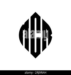 MCR circle letter logo design with circle and ellipse shape. MCR ellipse letters with typographic style. The three initials form a circle logo. MCR Ci Stock Vector