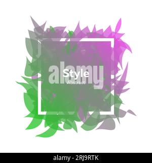 Abstract style emblem with shapes being in motion Stock Vector