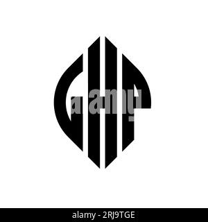 LHP circle letter logo design with circle and ellipse shape. LHP ellipse letters with typographic style. The three initials form a circle logo. LHP Ci Stock Vector