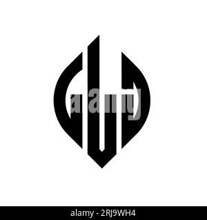 LLJ circle letter logo design with circle and ellipse shape. LLJ ellipse letters with typographic style. The three initials form a circle logo. LLJ Ci Stock Vector