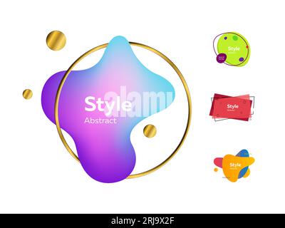 Soft fluid shapes with text sample Stock Vector
