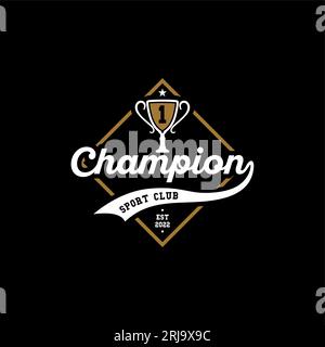 Classic Champion Trophy Label Vector Design Stock Vector