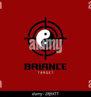 Yin Yang Symbol With Shooting Target For Target Life Balance Logo Stock Vector
