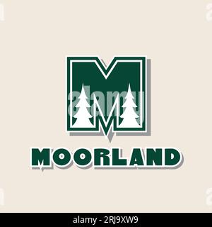 Letter M Logo With Negative Space Tree For Natural Nature Logo Stock Vector