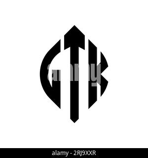 LTK circle letter logo design with circle and ellipse shape. LTK ellipse letters with typographic style. The three initials form a circle logo. LTK Ci Stock Vector