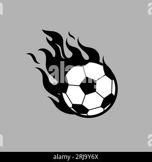 Fireball, Football Ball With Blazing Fire Vector Design Stock Vector